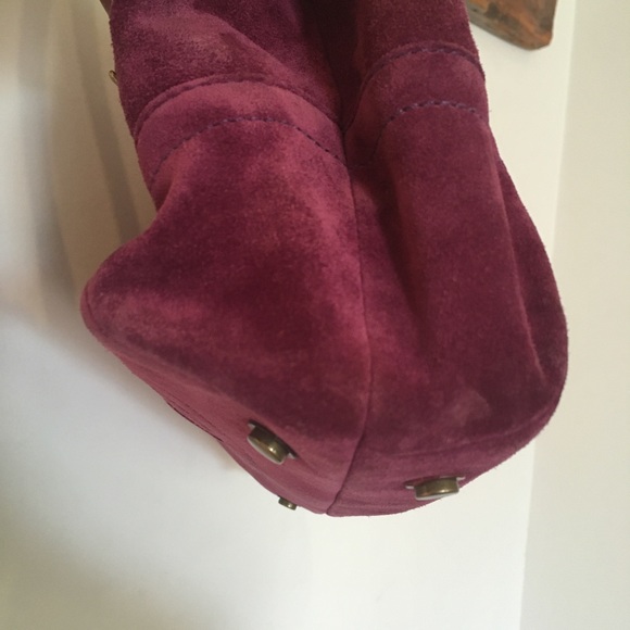 Coach Burgundy Suede Satchel - Picture 8 of 14